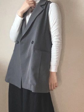 「骨格診断ストレート」｜「アイテム（ジャケット/アウター）」を使った、𝐘𝐔𝐍𝐀さん（レディース・164cm）の春コーディネート
