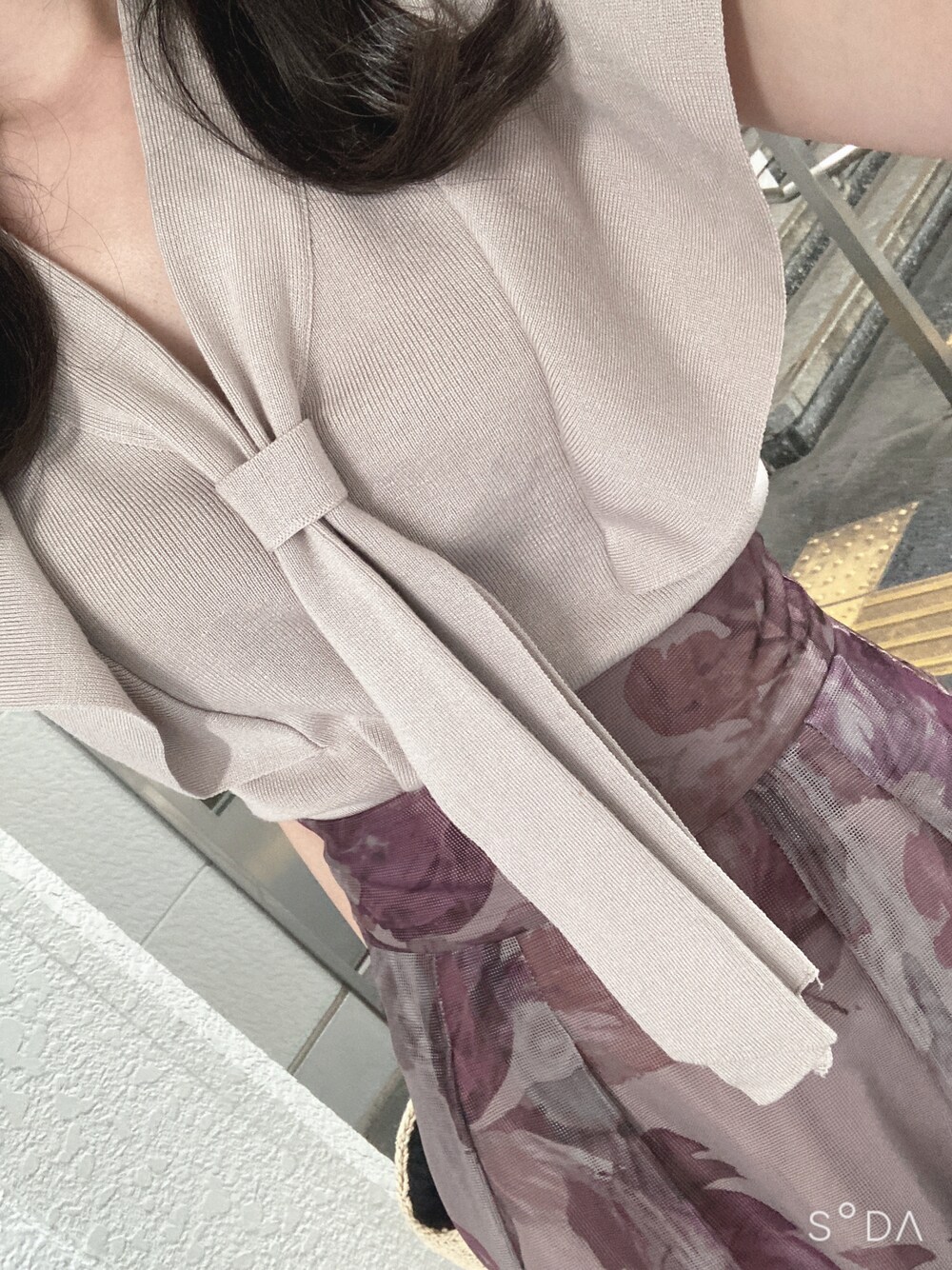 「夏コーデ、フェミニン、休日スタイル、おしゃれさんと繋がりたい、大人可愛い」｜「GRLのアイテム（ニット/セーター、ピンク系）」を使った、Hikari..さん（レディース・156cm）の夏コーディネートの1枚目の写真