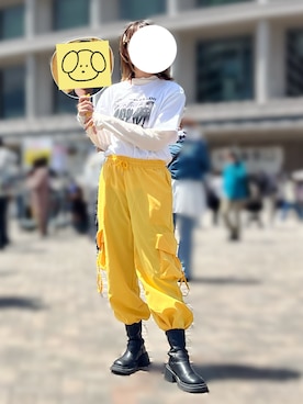 「Avail（アベイル）のアイテム（ブーツ、ブラック系）」を使った、りぃむさん（レディース・160cm）の春コーディネート