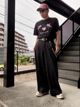 「WYM LIDNM（ウィム バイ リドム）のアイテム（サングラス）」を使った、クリパン7.12さん（メンズ・170cm）の秋コーディネート
