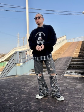 「ajouter flow（アジューテフロー）のアイテム」を使った、クリパン7.12さん（メンズ・169cm）の春コーディネート