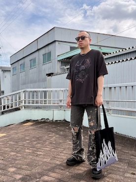 「WYM LIDNM（ウィム バイ リドム）のアイテム（サングラス）」を使った、クリパン7.12さん（メンズ・170cm）の秋コーディネート