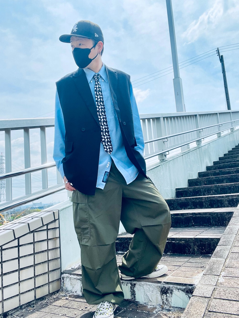 「カーゴパンツ、カーゴパンツコーデ、秋服準備はじめました、秋服、秋服まるっと大公開、新星WEARISTAにエントリー」｜「GUのアイテム（カーゴパンツ、グリーン系）」を使った、クリパン7.12さん（メンズ・169cm）の夏コーディネートの1枚目の写真