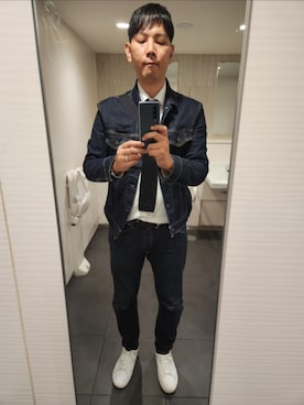 「アイテム（ビジネスシャツ）」を使った、shinn_akkunnさん（メンズ・180cm）の冬コーディネート