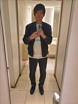 「H&M（エイチ・アンド・エム）のアイテム（ブルゾン）」を使った、shinn_akkunnさん（メンズ・180cm）の冬コーディネート