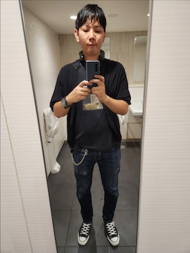 「アイテム（ウォレットチェーン）」を使った、shinn_akkunnさん（メンズ・180cm）の夏コーディネート