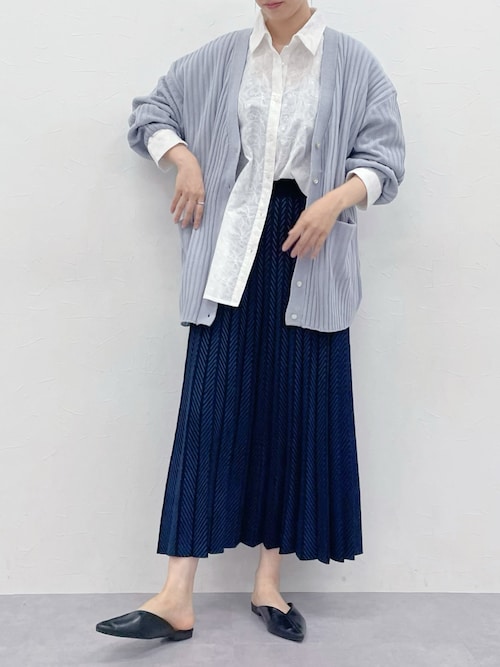 セール】ヘリンボーン柄アコーディオンプリーツスカート ［Soiunique