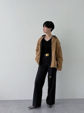 「アイテム（カバーオール）」を使った、のむさん（レディース・167cm）の夏コーディネート