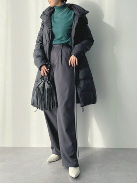 「レギュラー」｜「アイテム（ダウンジャケット/コート）」を使った、のむさん（レディース・167cm）の冬コーディネート