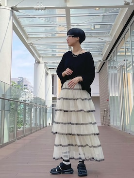 「アイテム（チュニック）」を使った、のむさん（レディース・167cm）の秋コーディネート