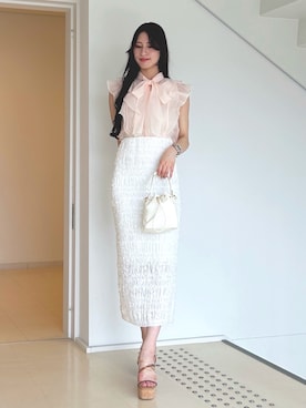 「MERCURYDUO（マーキュリーデュオ）のアイテム（ショルダーバッグ）」を使った、ayamoさん（レディース・165cm）の夏コーディネート