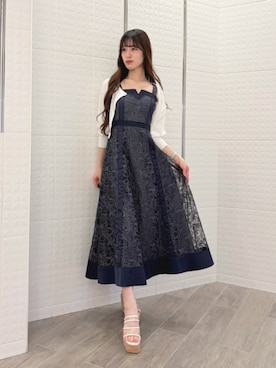 「MERCURYDUO（マーキュリーデュオ）のクリアベルトウェッジサンダル（サンダル、その他）」を使った、ayamoさん（レディース・165cm）の夏コーディネート