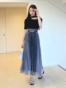 グラデーションチュールボリュームスカート｜マーキュリーデュオ