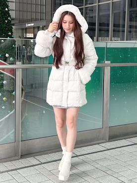 「MERCURYDUO（マーキュリーデュオ）のアイテム（ダウンジャケット/コート）」を使った、ayamoさん（レディース・165cm）の冬コーディネート