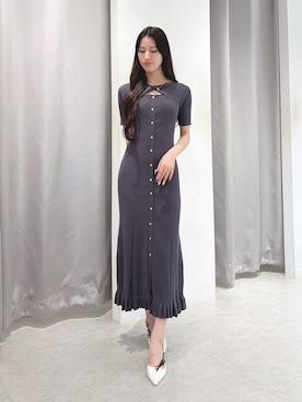 「MERCURYDUO（マーキュリーデュオ）のカットアウトリブワンピース（ワンピース、その他）」を使った、ayamoさん（レディース・165cm）の秋コーディネート