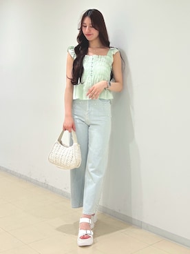 「MERCURYDUO（マーキュリーデュオ）のアイテム（ショルダーバッグ）」を使った、ayamoさん（レディース・165cm）の春コーディネート