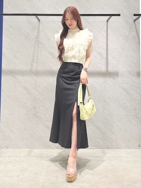 「MERCURYDUO（マーキュリーデュオ）のアイテム」を使った、ayamoさん（レディース・165cm）の夏コーディネート