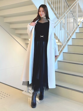 「アイテム（ワンピース/ドレス）」を使った、ayamoさん（レディース・165cm）の冬コーディネート