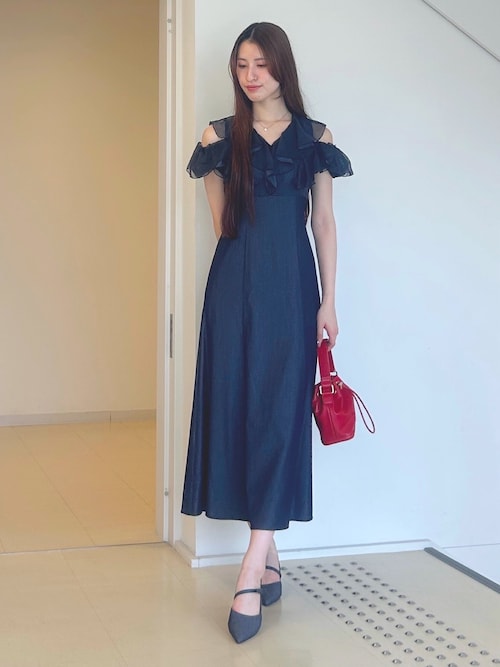 2WAYシアーラッフルドッキングワンピース