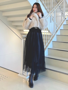 「アイテム（ワンピース/ドレス）」を使った、ayamoさん（レディース・165cm）の冬コーディネート