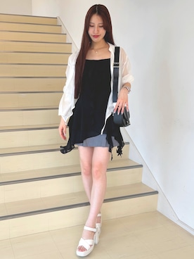 「MERCURYDUO（マーキュリーデュオ）のアイテム」を使った、ayamoさん（レディース・165cm）の夏コーディネート