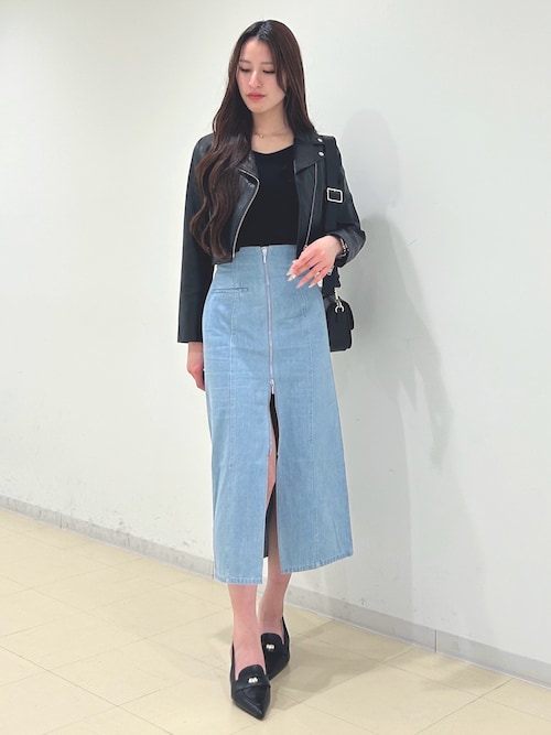 セール】フロントZIPデニムナロースカート（スカート）｜MERCURYDUO