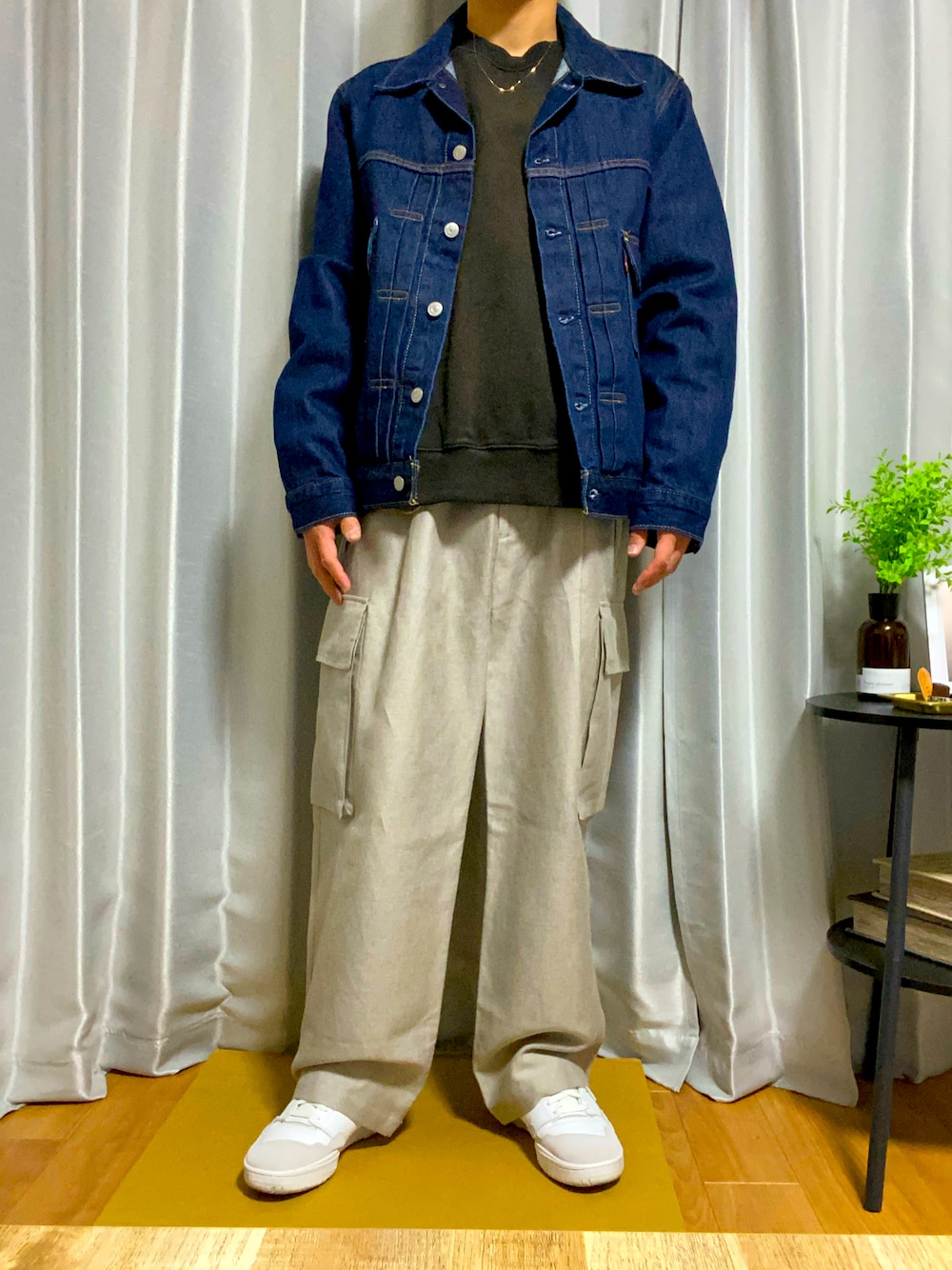 LIDNM（リドム）の「WOOL LINEN BACKSATIN CARGO（カーゴパンツ