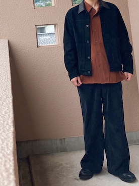 「LIDNM（リドム）のアイテム（パンツ）」を使った、つきさん（メンズ・164cm）の秋コーディネート
