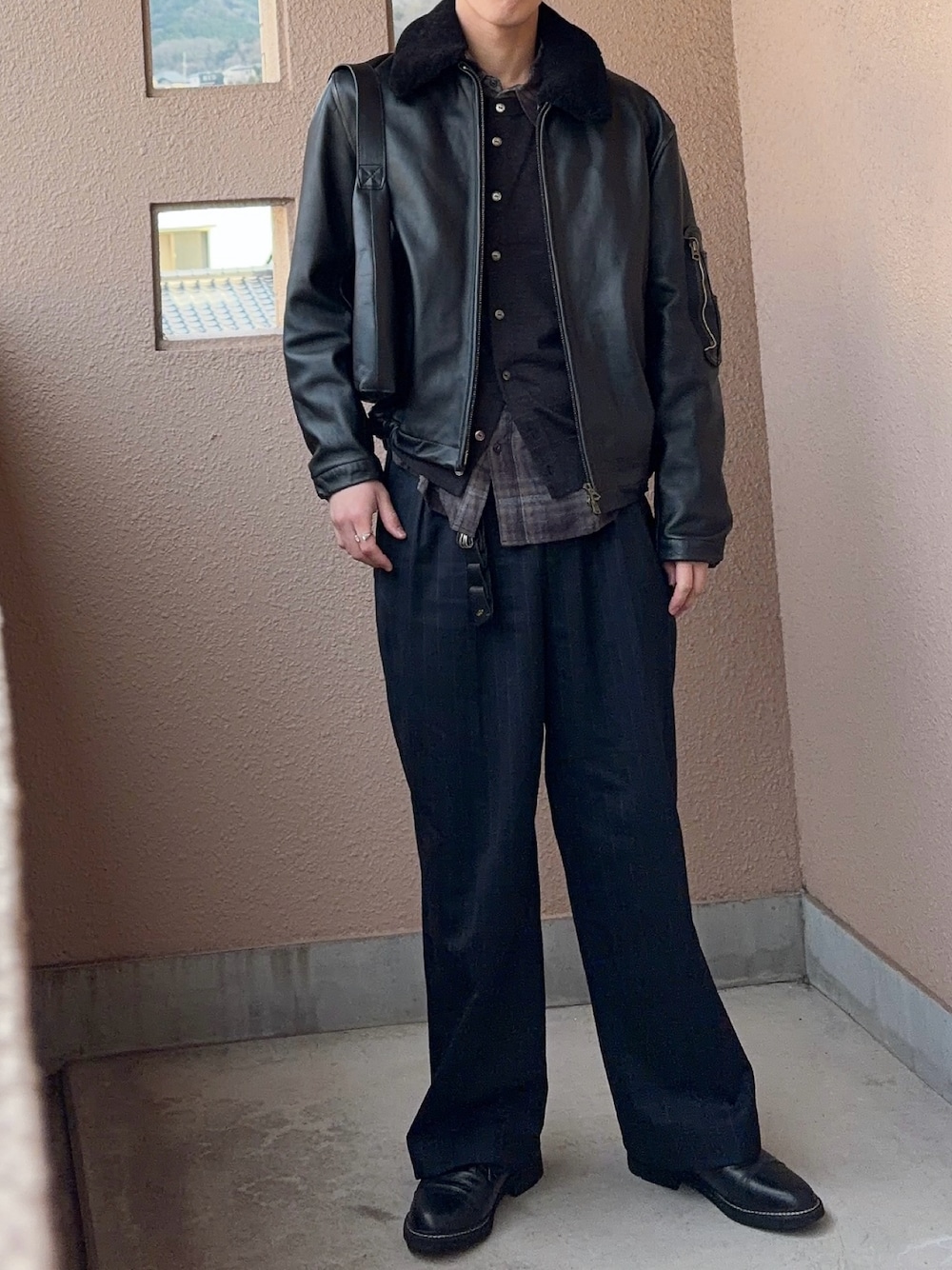 LIDNM（リドム）の「French Pilot Leather Jacket（ブルゾン）」 - WEAR