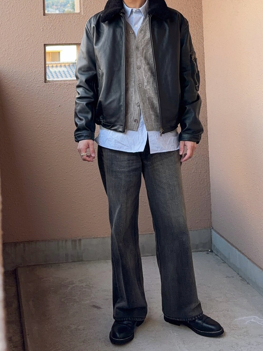 LIDNM（リドム）の「French Pilot Leather Jacket（ブルゾン）」 - WEAR