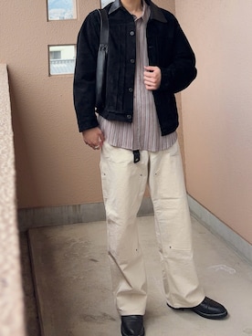 「HERMES（エルメス）のアイテム」を使った、つきさん（メンズ・164cm）の冬コーディネート