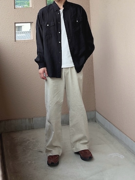 「WYM LIDNM（ウィム バイ リドム）のCOOL DRY LAYERED TANK TOP（タンクトップ、ホワイト系）」を使った、つきさん（メンズ・164cm）の春コーディネート