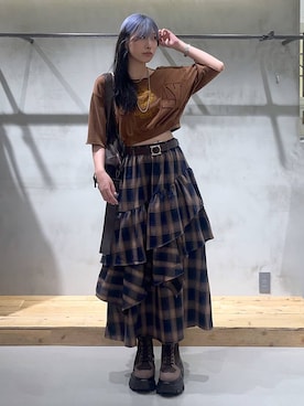 「PAGEBOY（ページボーイ）の【ステンレス素材】ロングボールチェーンネックレス（ネックレス）」を使った、あちさん（レディース・168cm）の夏コーディネート