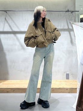 「PAGEBOY（ページボーイ）のアイテム（デニムパンツ）」を使った、あちさん（レディース・168cm）の冬コーディネート