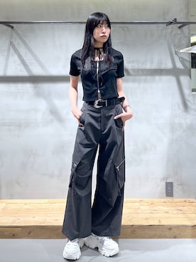 「アイテム（カーゴパンツ）」を使った、あちさん（レディース・168cm・20代）の夏コーディネート