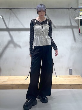 「アイテム（キャミソール）」を使った、あちさん（レディース・168cm・20代）の秋コーディネート
