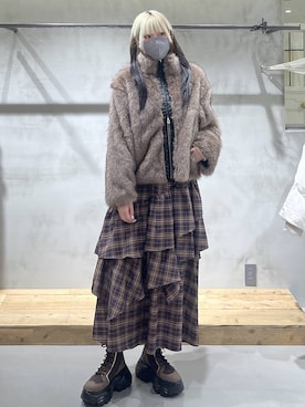 「PAGEBOY（ページボーイ）のアイテム（ジャケット/アウター）」を使った、あちさん（レディース・168cm）の冬コーディネート