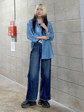 「PAGEBOY（ページボーイ）のアイテム（スラックス）」を使った、あちさん（レディース・168cm）の春コーディネート