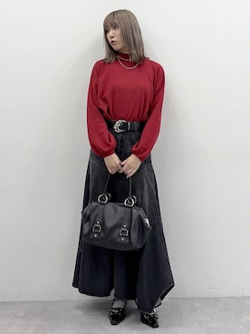 「PAGEBOY（ページボーイ）のアイテム（デニムスカート）」を使った、あちさん（レディース・168cm）の秋コーディネート