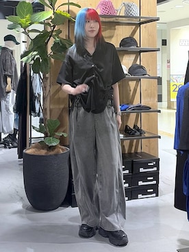 「PAGEBOY（ページボーイ）のプラットチャンキースニーカー（スニーカー、ブラック系）」を使った、あちさん（レディース・168cm）の春コーディネート