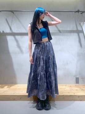 「アイテム（パーカー）」を使った、あちさん（レディース・168cm）の夏コーディネート
