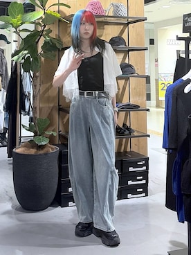 「PAGEBOY（ページボーイ）のプラットチャンキースニーカー（スニーカー、ブラック系）」を使った、あちさん（レディース・168cm）の春コーディネート