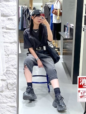 「アイテム（アクセサリー）」を使った、あちさん（レディース・168cm）の夏コーディネート