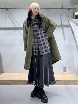 「モッズコート」｜あちさん（レディース・168cm）の春コーディネート