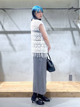 「アイテム（キャミソール、グリーン系）」を使った、あちさん（レディース・168cm）の夏コーディネート