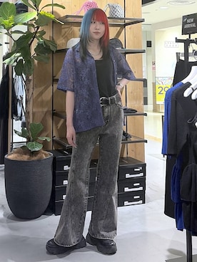 「PAGEBOY（ページボーイ）のプラットチャンキースニーカー（スニーカー、ブラック系）」を使った、あちさん（レディース・168cm）の春コーディネート