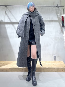 「アイテム（チェスターコート）」を使った、あちさん（レディース・168cm・20代）の冬コーディネート