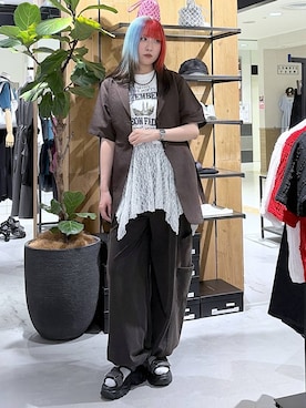 「PAGEBOY（ページボーイ）のアイテム（サンダル）」を使った、あちさん（レディース・168cm）の夏コーディネート