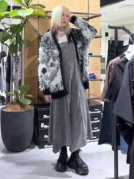 「PAGEBOY（ページボーイ）のレースアップソックスブーツ（ブーツ、ブラック系）」を使った、あちさん（レディース・168cm）の夏コーディネート