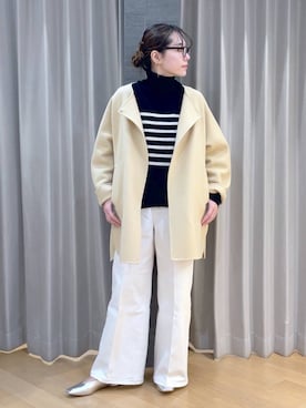 「アイテム（ノーカラージャケット）」を使った、bychiiiiiidaさん（レディース・161cm・30代）の冬コーディネート